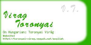 virag toronyai business card